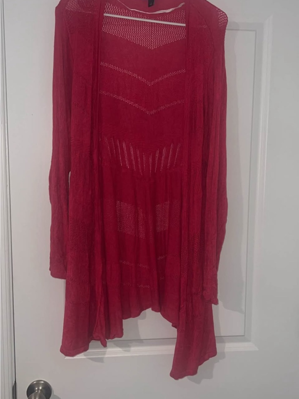 torrid Deep Raspberry Open-Front Knit Duster Cardigan - Picture 2 of 5